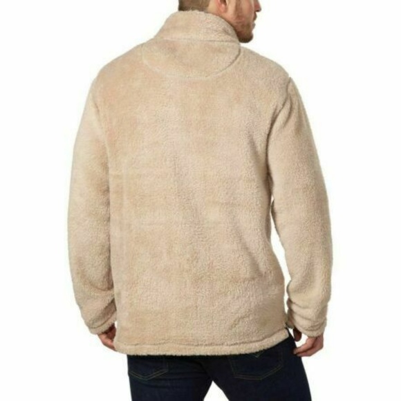 Trinity Men's Plush ¼ Zip Pullover, Tan, - Picture 3 of 4